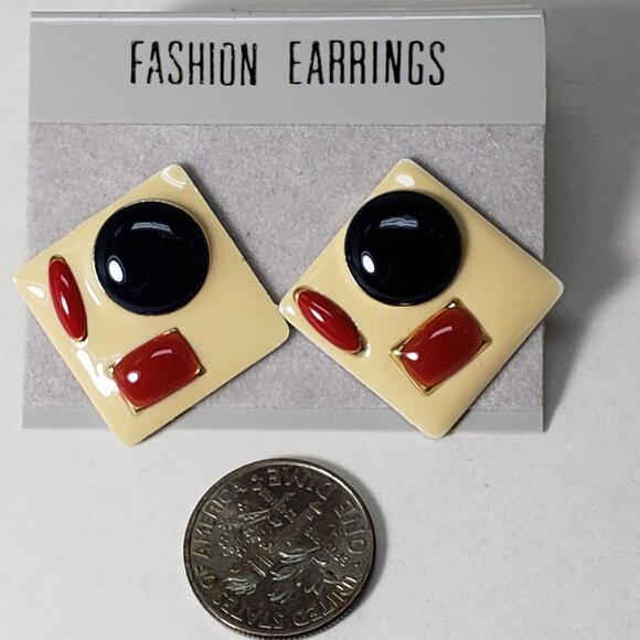 Elegant Square Teardrop Earrings | Colorful 0.9-Inch | Women’s Fashion Jewelry - Picture 6 of 6